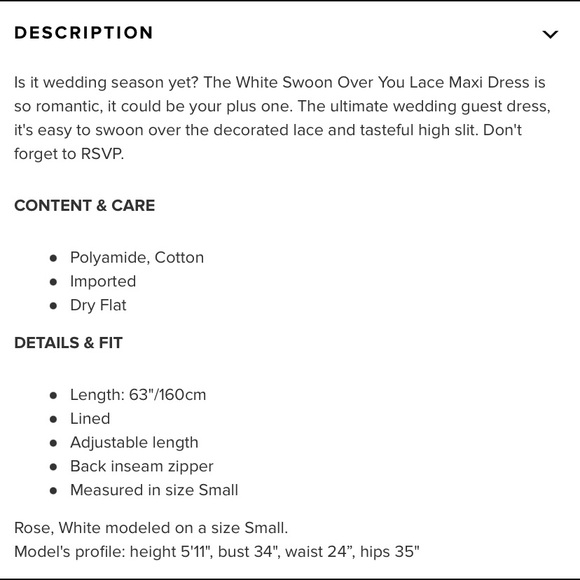 *NWT* Tobi Swoon Over You White Lace Maxi Dress Size M - Picture 7 of 8